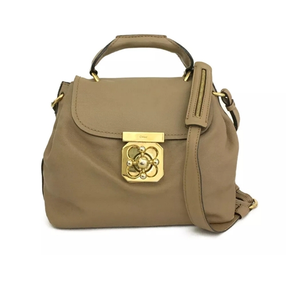 Beige Chloe Elsie Turn-Lock 2-Way Bag with COA - Picture 1 of 15